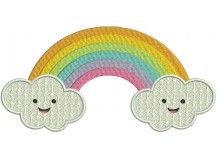 Stickdatei - Happy Spring Regenbogen